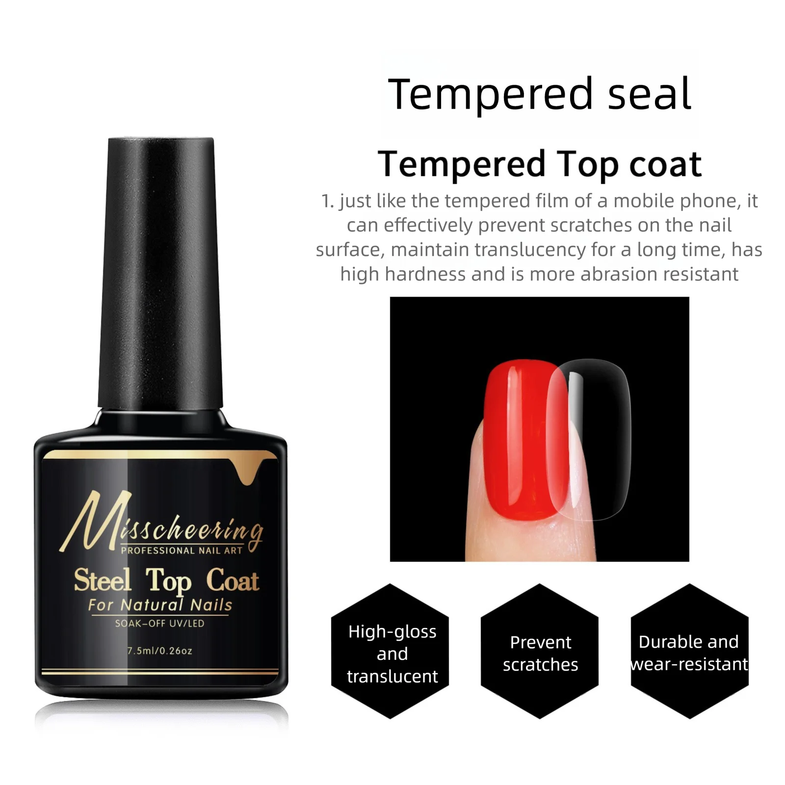Nail Functional Gel Wholesale Factory Base Coat Reinforcement Gel Matte Top Coat Non-Wipe Crystal Tempered Gloss Sealer for Nail