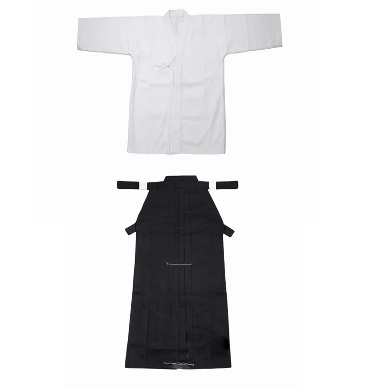 Kendo Hakama Set Cotton Blend Unisex Kendo Uniform Skirt Pants for Men Women