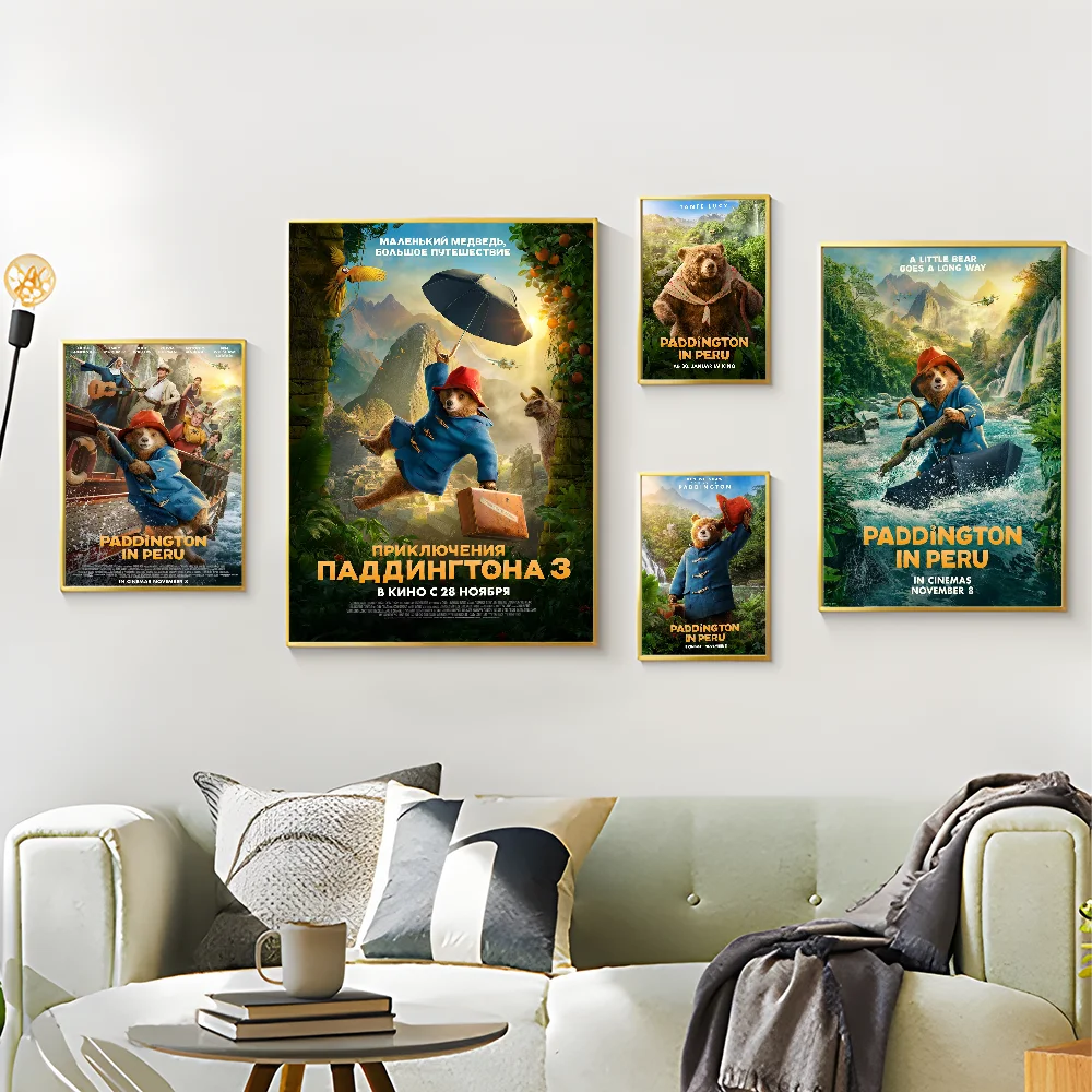 P-Paddington Movie Anime Posters Sticky HD Quality Wall Art Retro Posters For Home Kawaii Room Decor