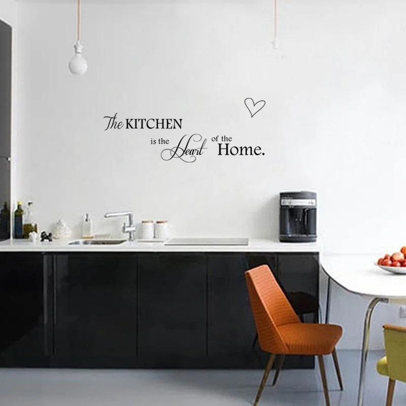 English Letters Kitchen Love Vinyl Wall Sticker on The Wall Decals Art Words Kitchen Background Decoration Stickers Home Decor