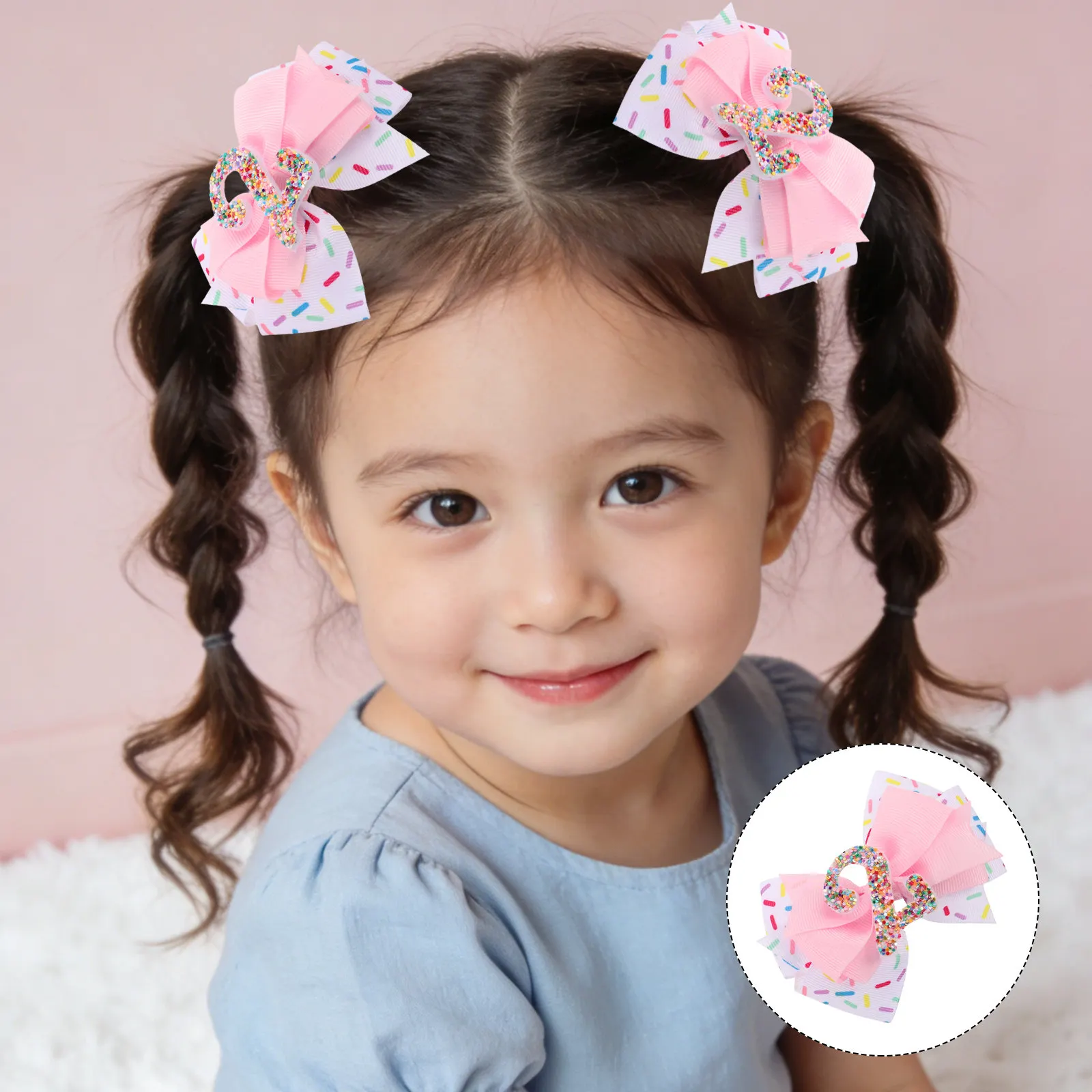 

2Pcs Birthday Number Hair Bows Baby Girl Hair Bow Clips Sparkly Bow Clips Barrettes for Toddler Birthday Outfit Cake Smash Photo