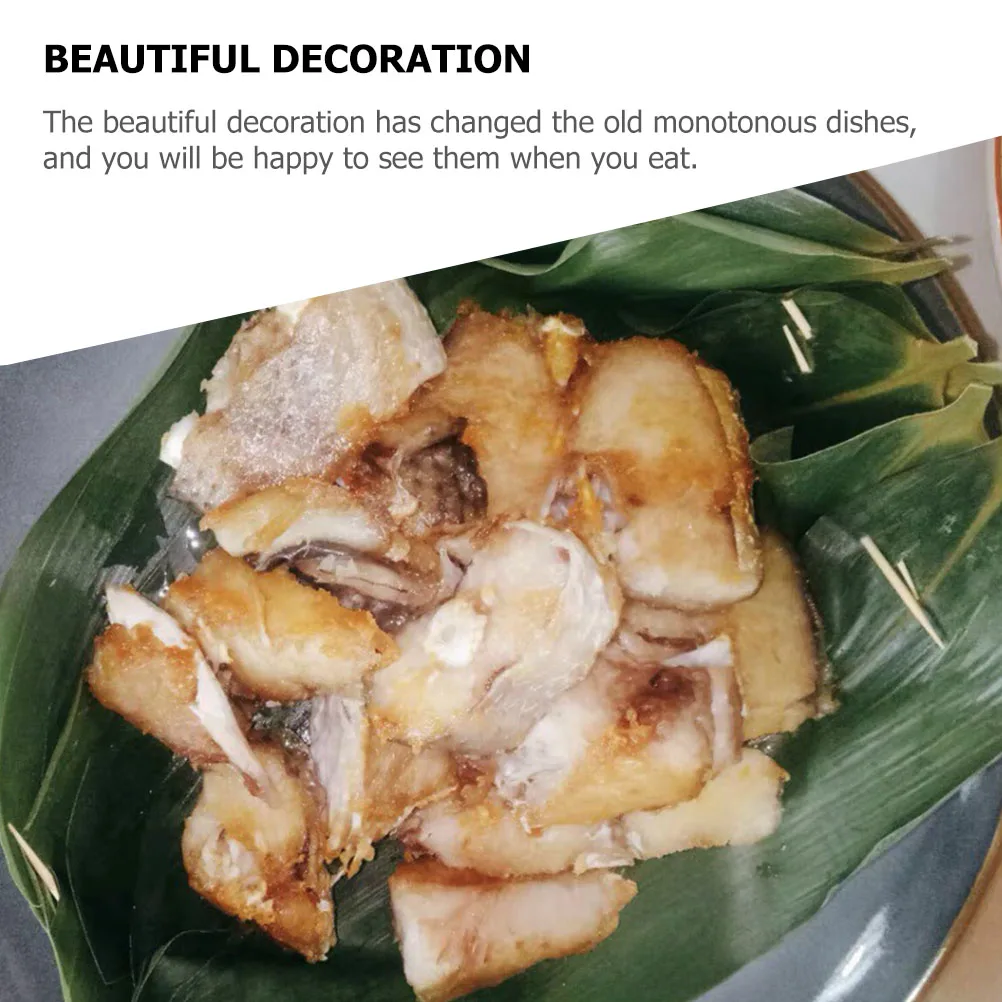 

50Pcs Sushi Plate Decorations Exquisite Meticulous Design Sashimi Artificial Leaf Decor Natural Materials Sushi Tray