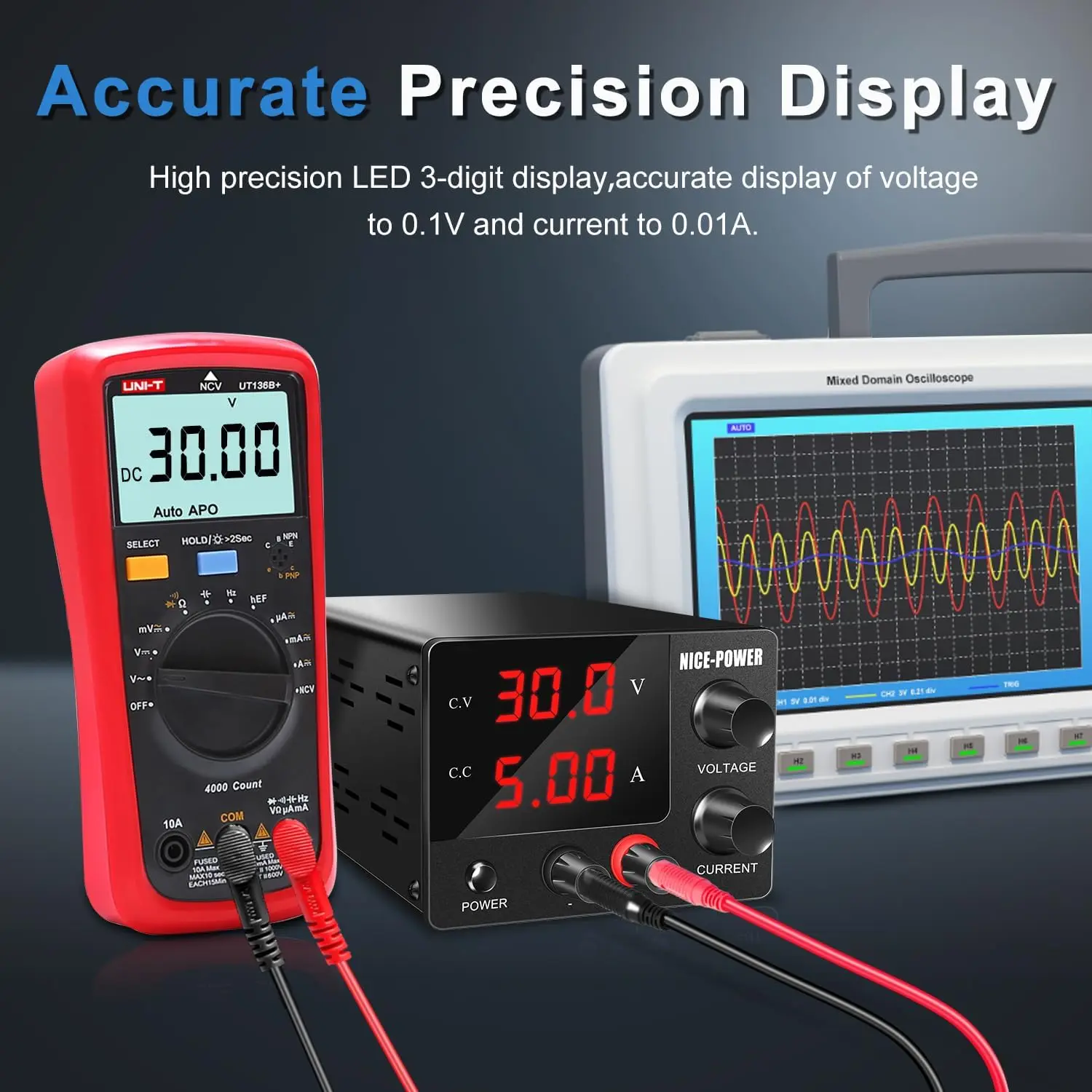 NICE-POWER 30V5A 150W Mini Bench Power Supply With Encoder For Repair Charging Aging Test, Adjustable Source Voltage Regulator