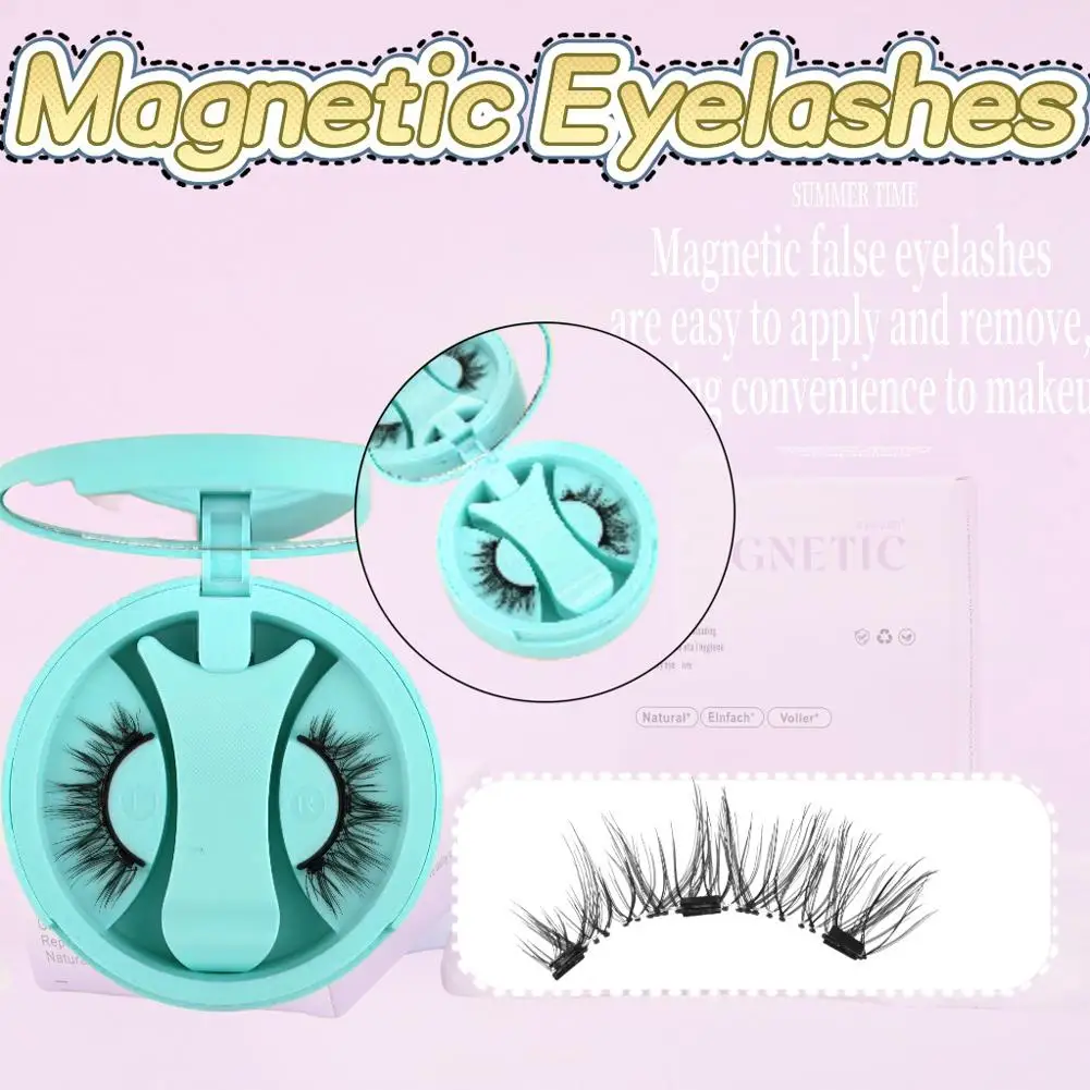 1 زوج الرموش المغناطيسية لا حاجة للغراء قابلة لإعادة الاستخدام ثلاثية الأبعاد طبيعية ومحمولة صديقة للأشخاص الكسالى لمكياج العين #3