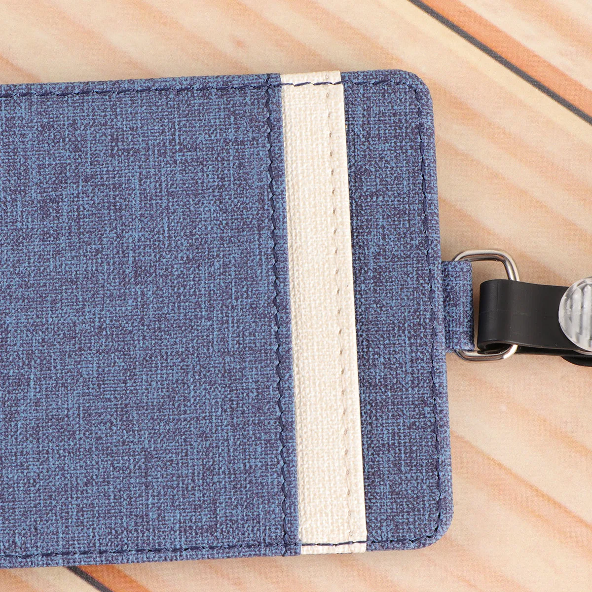 Vertical Navy Cloth Badge Holder Id Card Holder Detachable Pass Case Business Students Daily Use Lanyard Pass Pouch