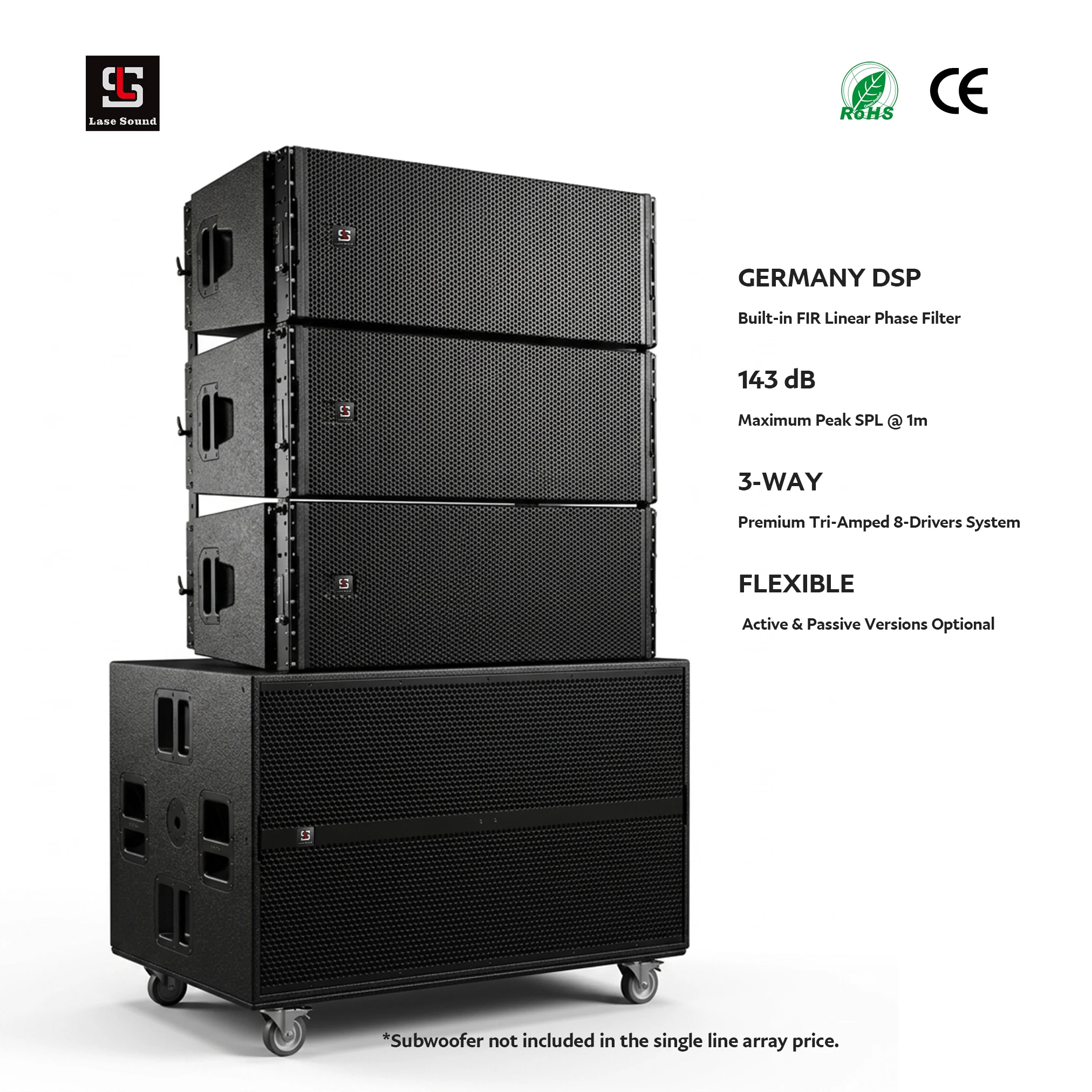 HDL 500a 4K Three 3 Way Active Line Array Speaker Powered Sound System Double 10 12 Inch Speaker Line Array TTL55Apa Speakers