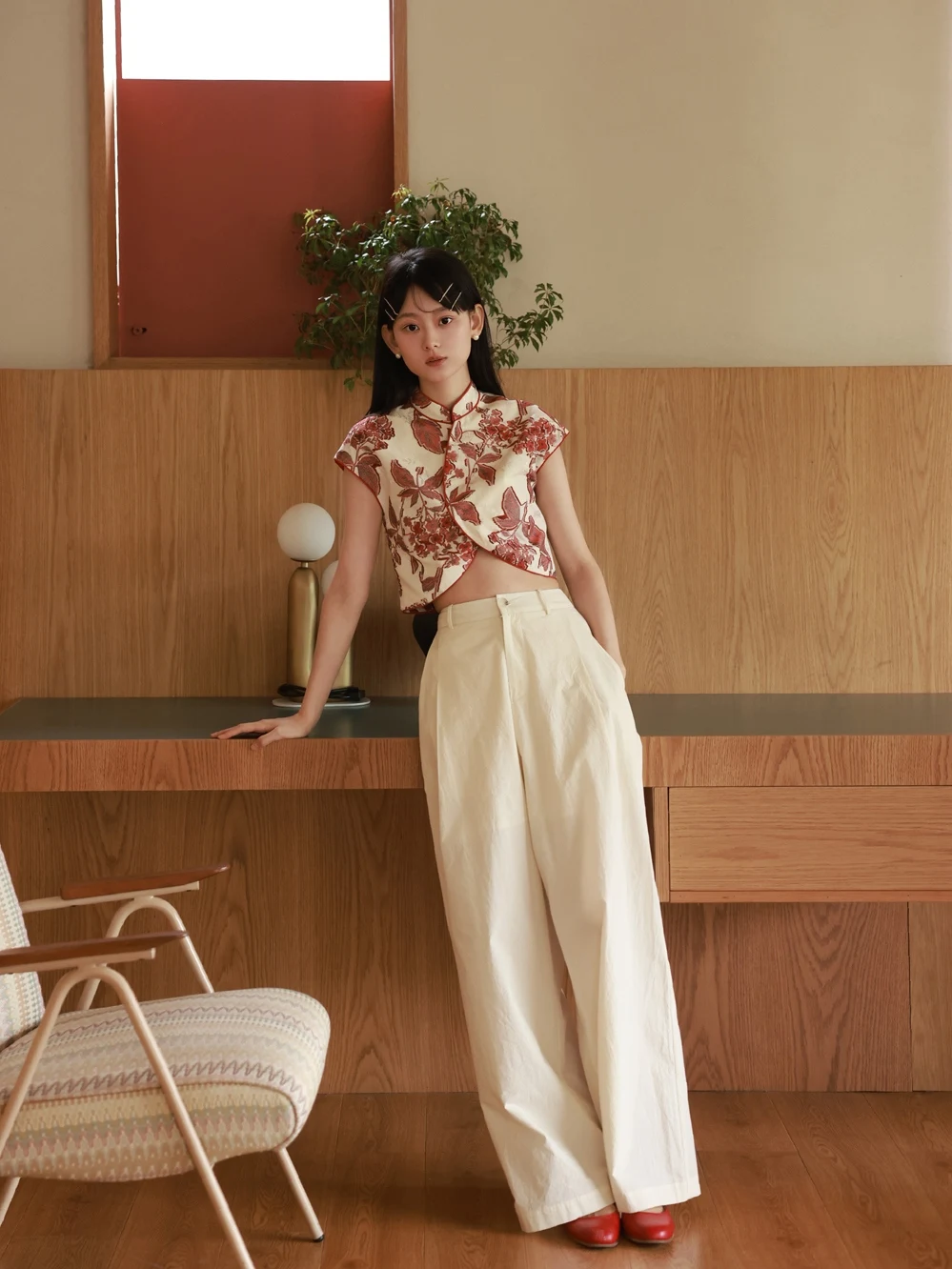 High Waist Wide Leg Pants CHARMMY YE Pima Cotton White Versatile Long Pants Slimming Effect Summer Collection Ladies Trousers