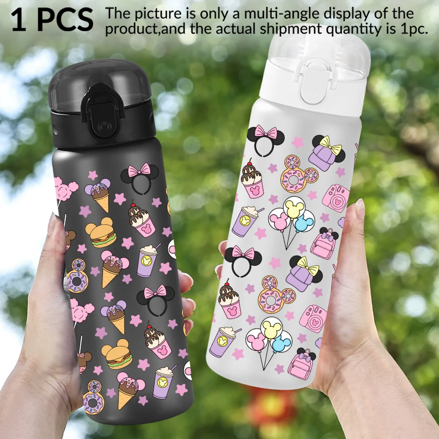 1 قطعة ديزني ميني الكعك عزر 26 أوقية زجاجة ماء بلاستيكية الرياضة في الهواء الطلق كوب ماء عيد ميلاد/العودة للوطن هدية