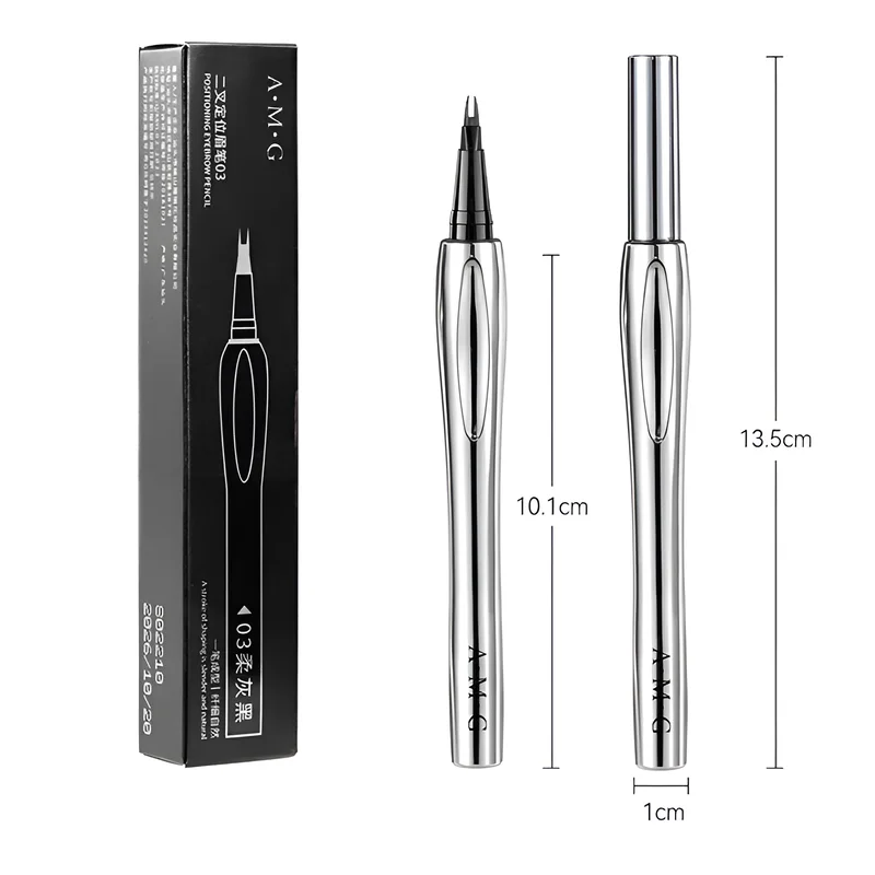 قلم الحواجب المتقاطع قلم الحواجب البري يدوم طويلاً وسهل الإمساك وشم الحواجب مقاوم للماء سائل رقيق كذب من الحرير