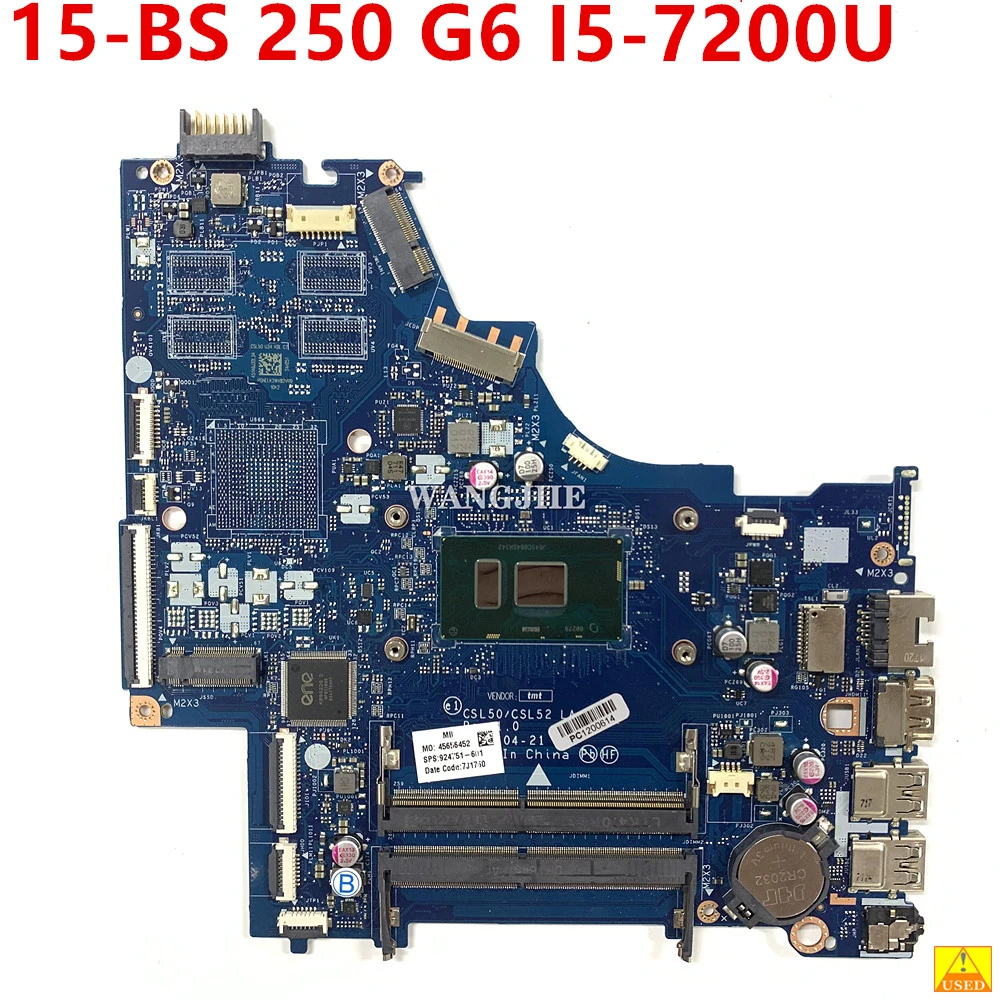 

924751-601 924751-501 For HP Pavillion 15-BS LA-E801P SR342 I5-7200U Mainboard Laptop Motherboard DDR4 100% Tested