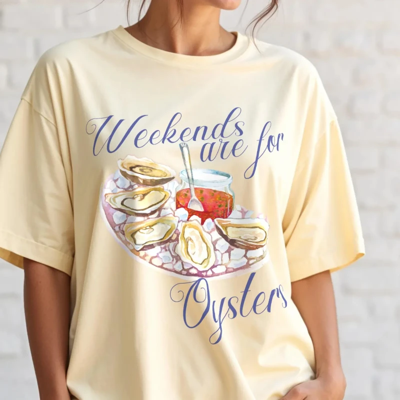 

Модная рубашка Oyster для любителей морепродуктов, милая футболка Oyster с дизайном ракушки, забавная футболка в прибрежном стиле, уникальный подарок для любителей устриц