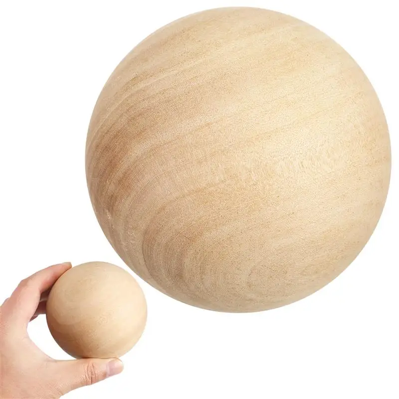 1pc 8/9cm Natural Wood Ball Unfinished Round Ball Spacer Painted Ball No Hole DIY Craft Making Projects Accessories