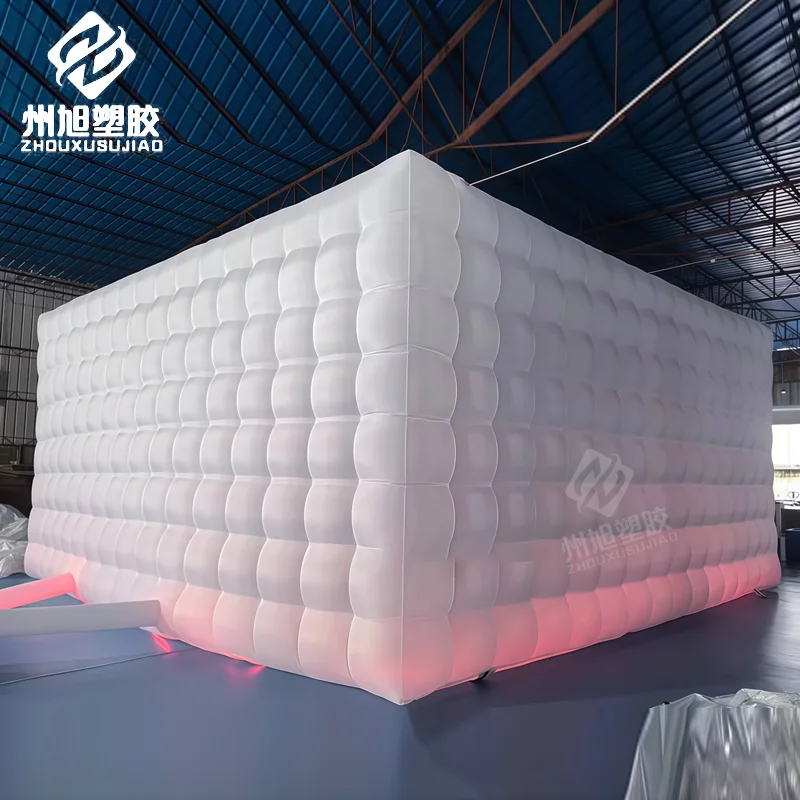 Grande bianco gonfiabile night club discoteca cubo tenda da festa cubo tenda da matrimonio gazebo quadrato riparo per eventi padiglione portatile
