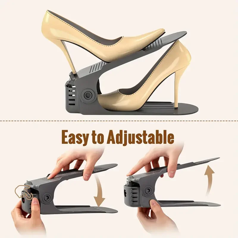 20pcs Shoe Slots Organizer, Thickened Double Storage Layer Closet Organization Stacker Easy No Assembly Required Rack Space Save