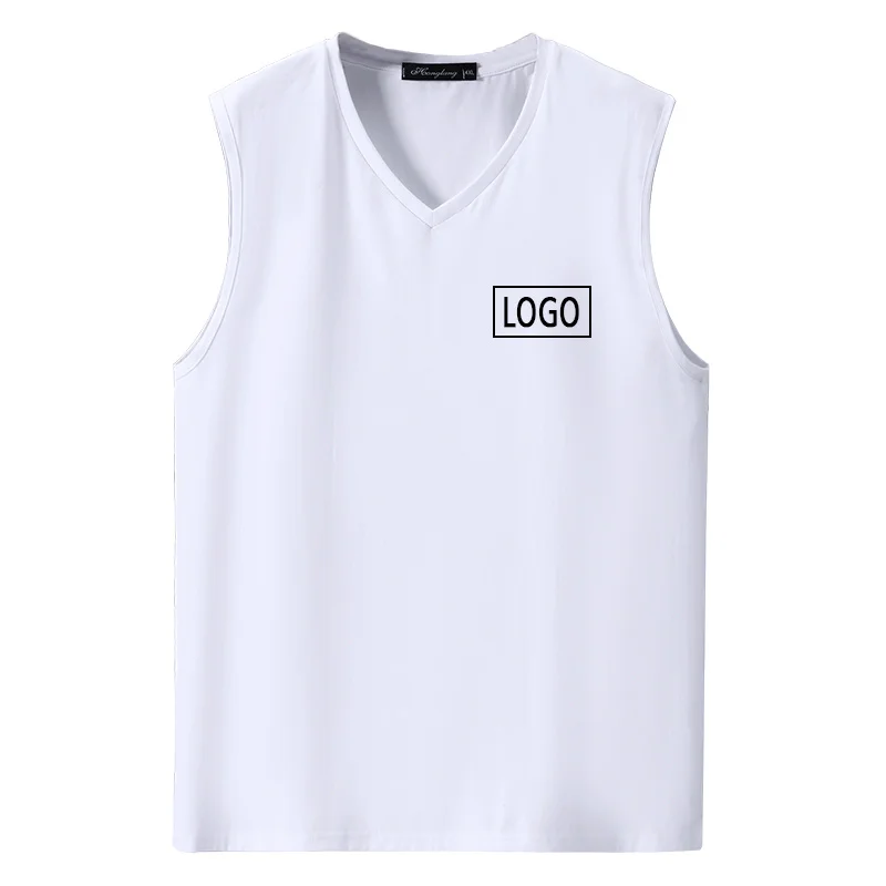 Summer Gym t shirt Men's clothing fitness sleeveless shirts Cotton Tank Tops Custom V-Neck men Oversized 11XL singlet