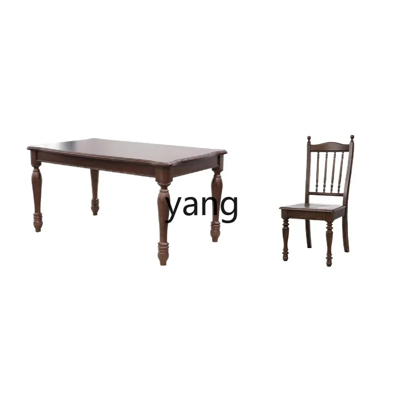 

L'm'm solid wood dining table pure walnut rectangular dining table and chair combination