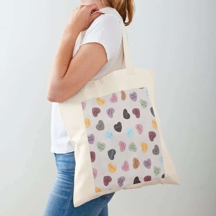 

Eras Candy Hearts Home Decor Merch Fandom Small Support HECKINFAROUT Tote Bag cloth bag woman Women's tote bag tote custom