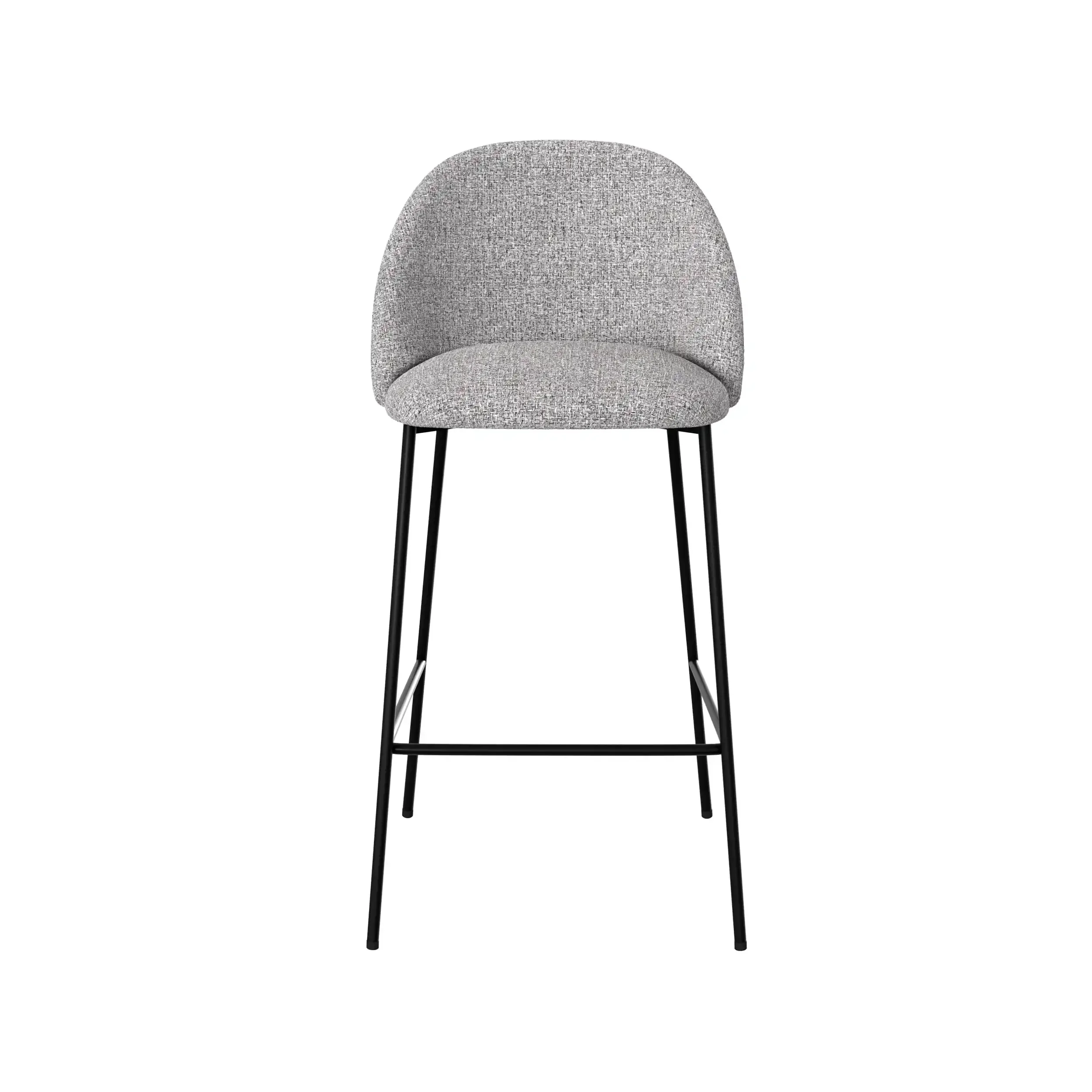 Wholesale New design Grey wear-resistant fabric black metal frame with backrest high stool Fashion design bar chair