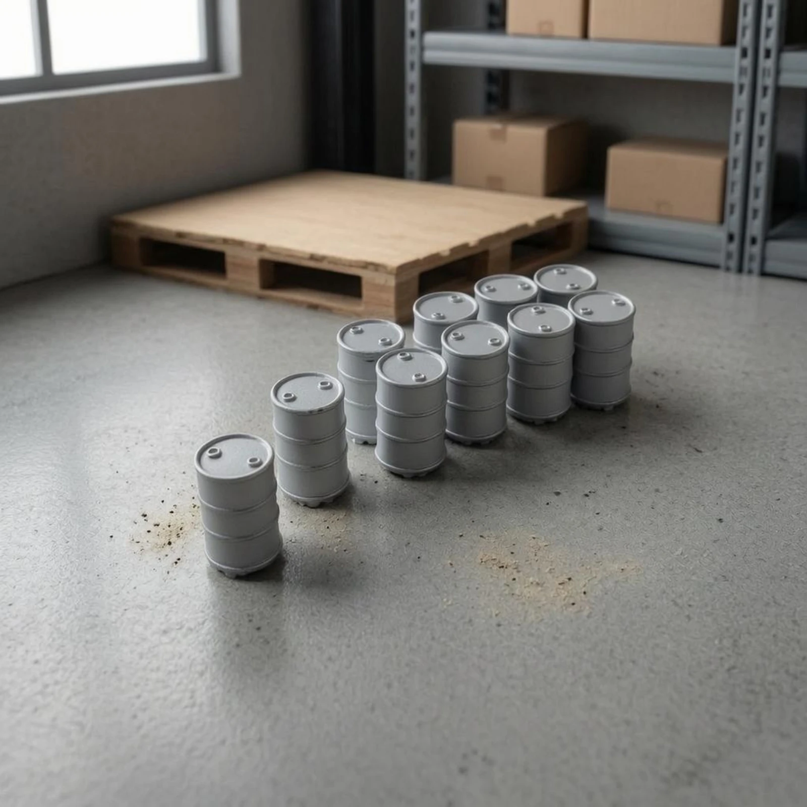 

10 Pieces HO Scale Oil Drum Molded Feature Resin Oil Drum Model Hobby Scenery