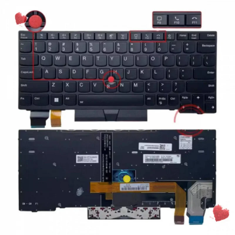 Клавиатура RAA+**1PC с подсветкой и трекпойнт-указателем для ноутбука Lenovo L13 Yoga Gen 2, запасная часть**