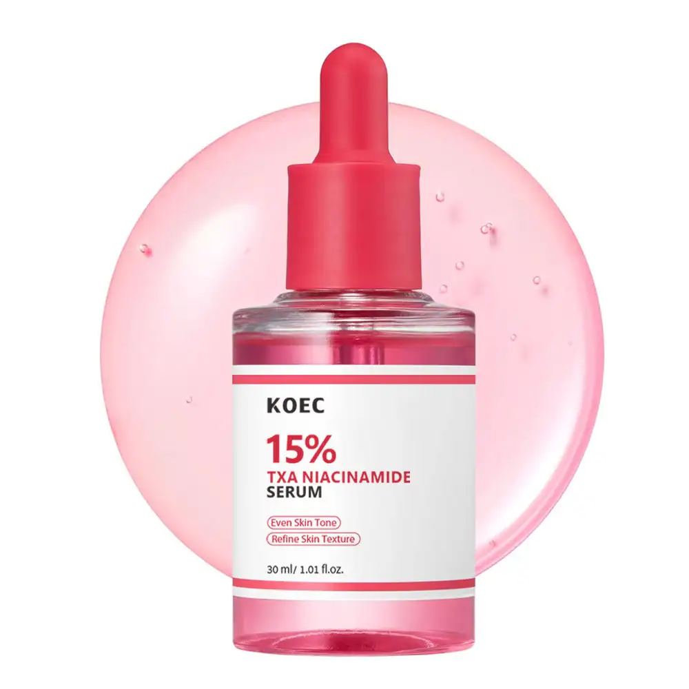 Suero Facial KOEC de 30 ml con 15 % de TXA y Niacinamida, Ácido Tranexámico, Aclarante, Unifica el Tono de la Piel, Corrector de Manchas Oscuras, Suero Facial Calmante con Péptidos