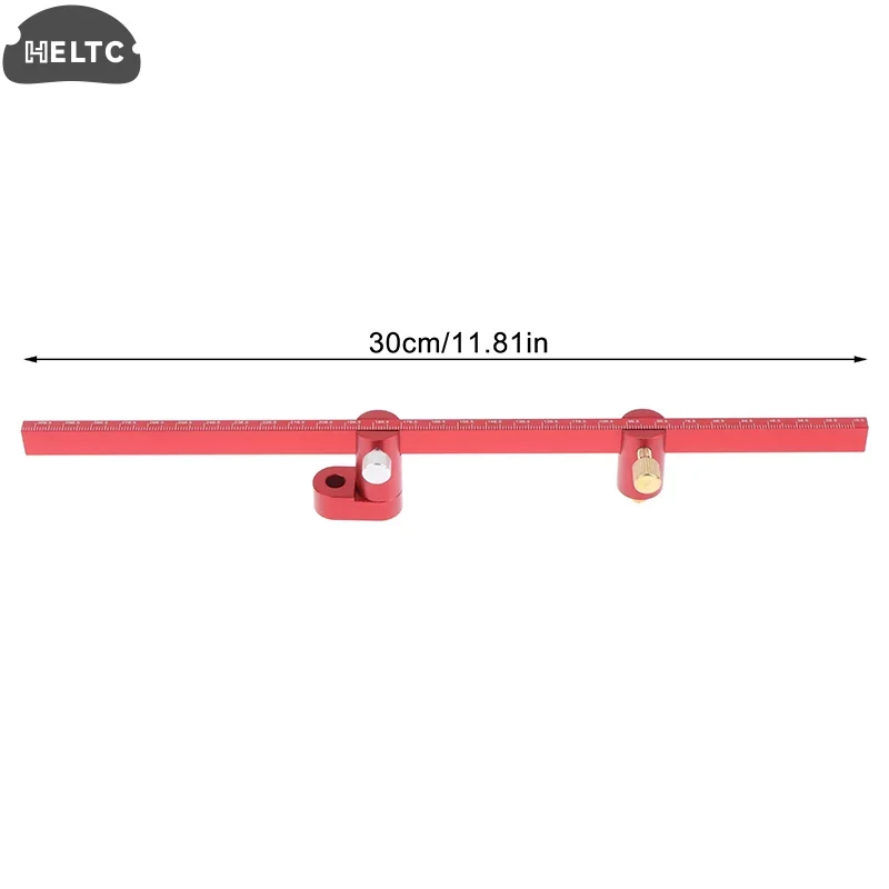 Liniał kreślarski regulowany 300 mm, aluminiowy kompas kreślarski, kompas do drewna, przyrząd do znakowania linii z punktem stałym.