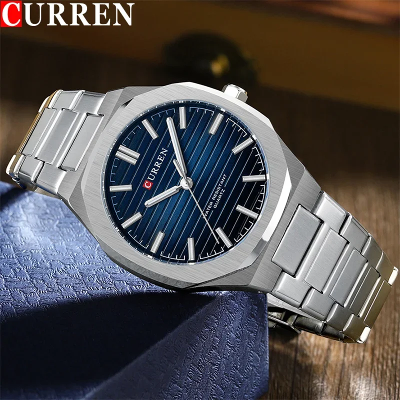 CURREN Military Army Waterproof Male Clock Sport Men Watch Top Brand Luxury Original Quartz Business Steel Wristwatch Gift 8456