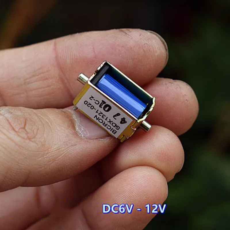 BICRON SDX1321 Mini Self-reset DC Electromagnet DC6V 9V 12V Double Dual Suction Type Micro Electric Solenoid Magnet 2.2MM Stroke