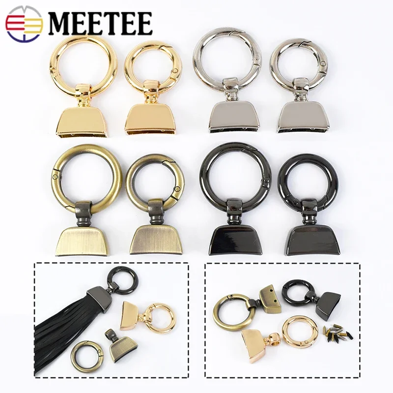 5/10/20Pcs 20/25mm Screw Stopper Clip Buckle Keychain Spring Ring Hook Detachable Snap Metal Buckles Handbag Pendant Accessories