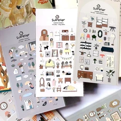 Koreański Suatelier naklejki śliczny styl domowy Scrapbooking DIY śmieci dziennik pamiętnik papiernicze naklejka ozdobna rękodzieło zapasy rzemieślnicze