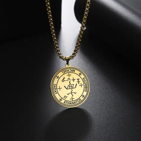 솔로몬 여섯번째 스파크 펜던트 목걸이, 레트로 유대인 보석 인감, 행운의 부적, 부의 목걸이 액세서리