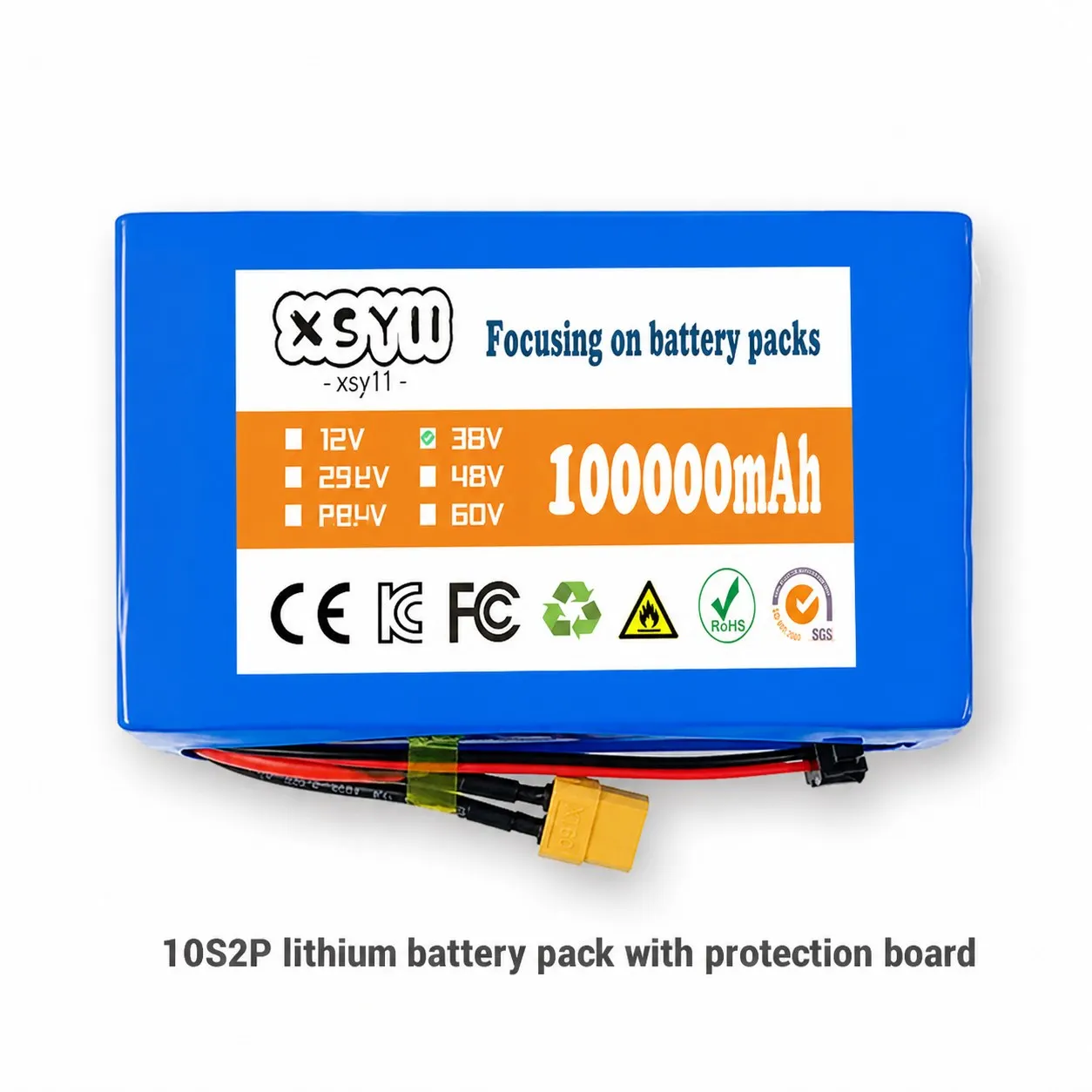 36V 10S2P 100000mAh Li-Ion Battery Pack With Protection Board for Scooter E Bike Repair Connector Options Harness Match Check