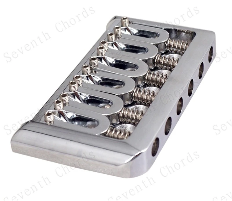 1 Set 6 Saiten Gold Silber E-Gitarren-Brücke Top-Load-Sattel Hardtail 76MM Musikinstrument-Zubehörteile – Detail 6