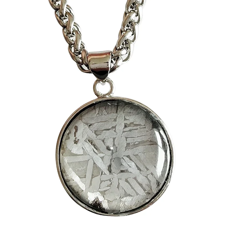 Natural Iron Meteorite Material Pendant Muonionalusta Iron Meteorite Necklace Iron Meteorite Specimen Collection