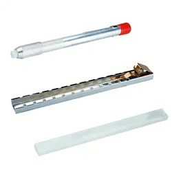 1pc Talc Pen Round/Rectangular Soapstone Marker Holder Marker Stainless Steel Slate Pencil Welding Tool Machinery Manufacturing