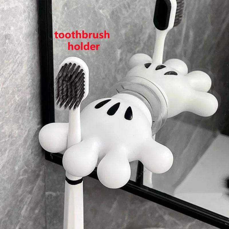 Toothbrush holder Mickey Palm cute bathroom towel suction cup multi-function hook traceless hook data cable winder