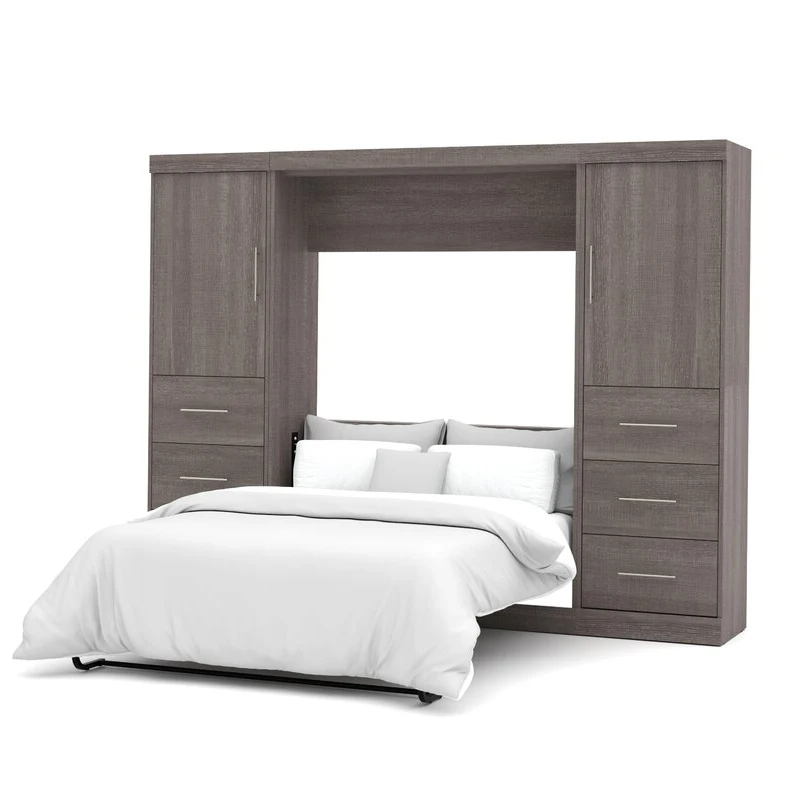 wholesale space saving furniture folding hidden full size horizontal with storage cabinet murphy bed