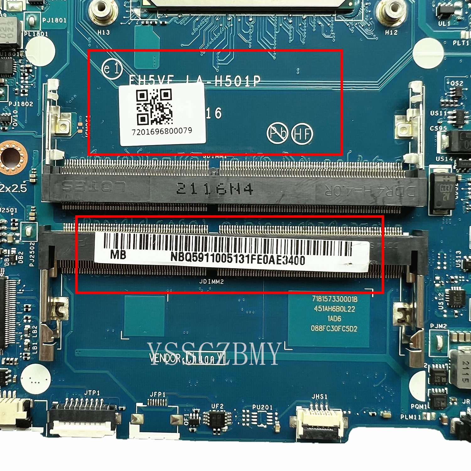 NEW EH5VF LA-H501P Mainboard For Acer Nitro 5 AN715-51 AN515-54 Laptop Motherboard with i5 i7 CPU / GTX1050 3G / GTX1650 4G GPU