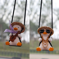 Car Pendant Cute Anime Little Duck Swing Auto Rearview Mirror Hanging Ornaments Interior Decoraction Accessories for Girls Gifts