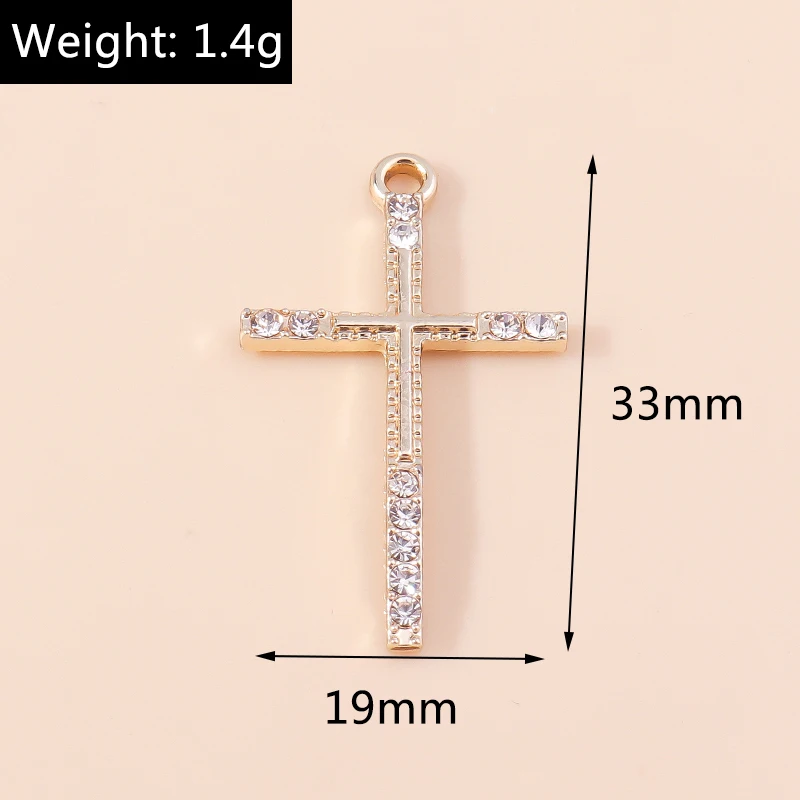 Duarte 20 Teile/los Nette Kristall Metall Kreuz Charms Anhänger für Schmuck Machen Ohrringe Halsketten Armbänder DIY Handwerk Zubehör – Detail 20