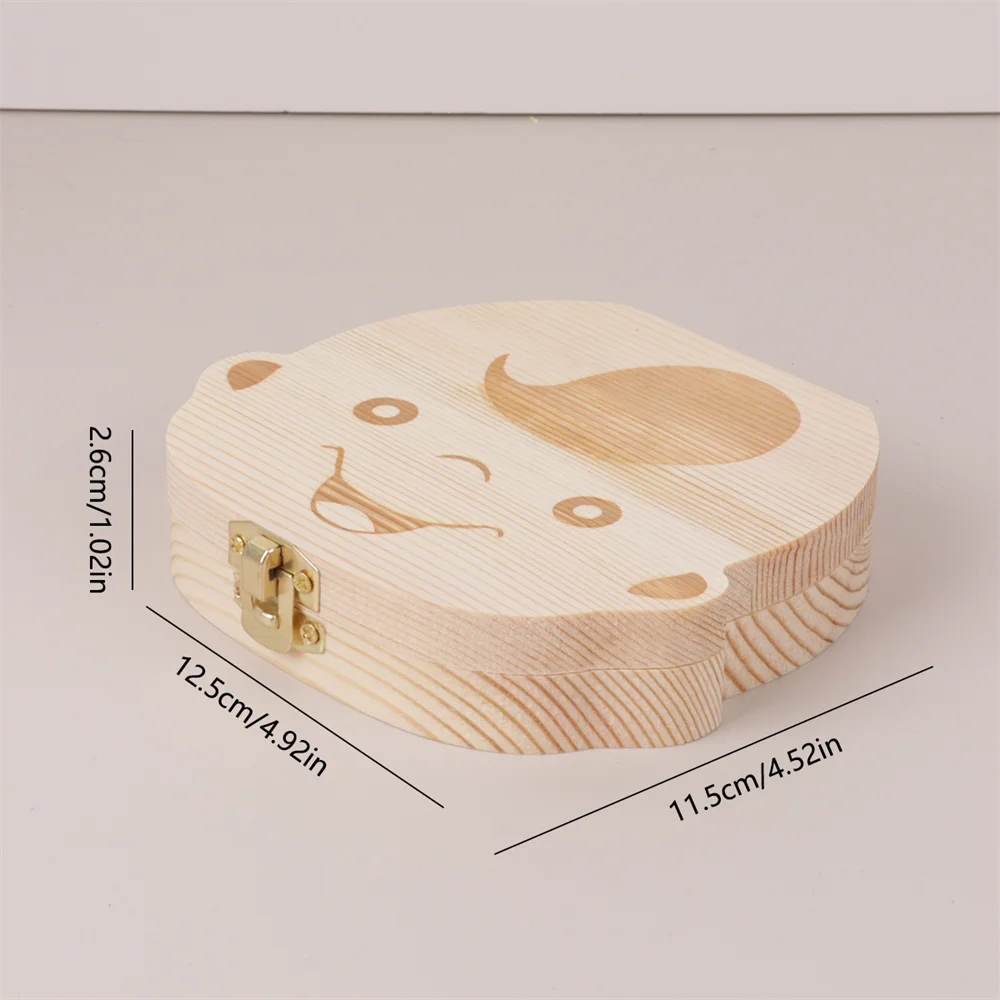 Wooden Baby Teeth Storage Box Teeth Wooden Box Umbilical Cord Tooth Collection Box Infant And Toddler Souvenir Box