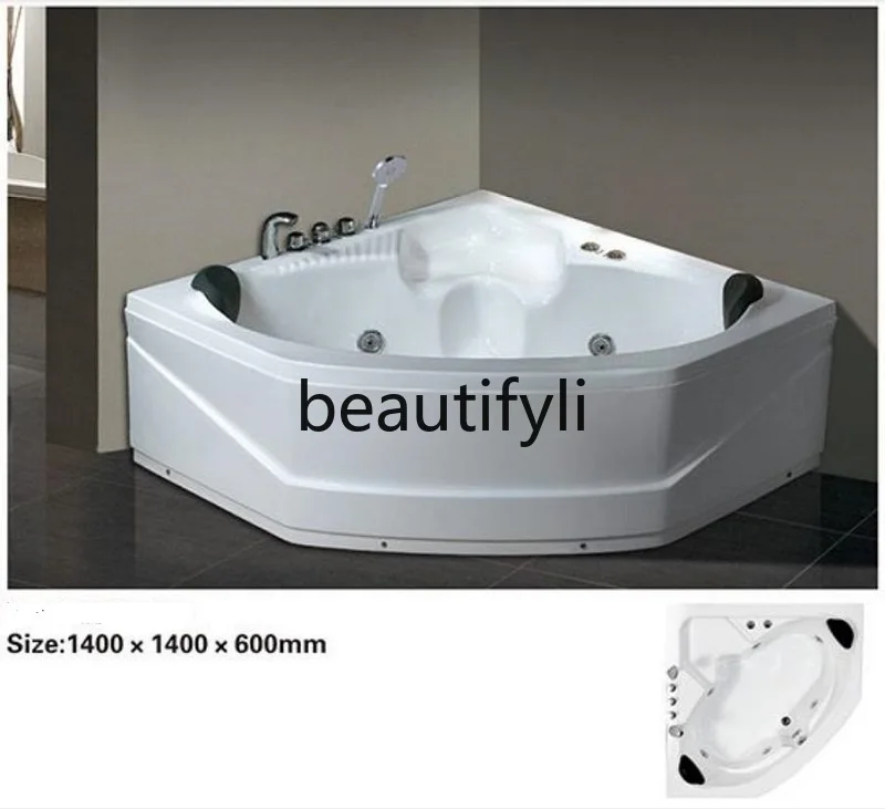 Bañera grande para masaje de Surf acrílico con forma de diamante, doble triángulo, 1,4 m, temperatura constante, NL-5191