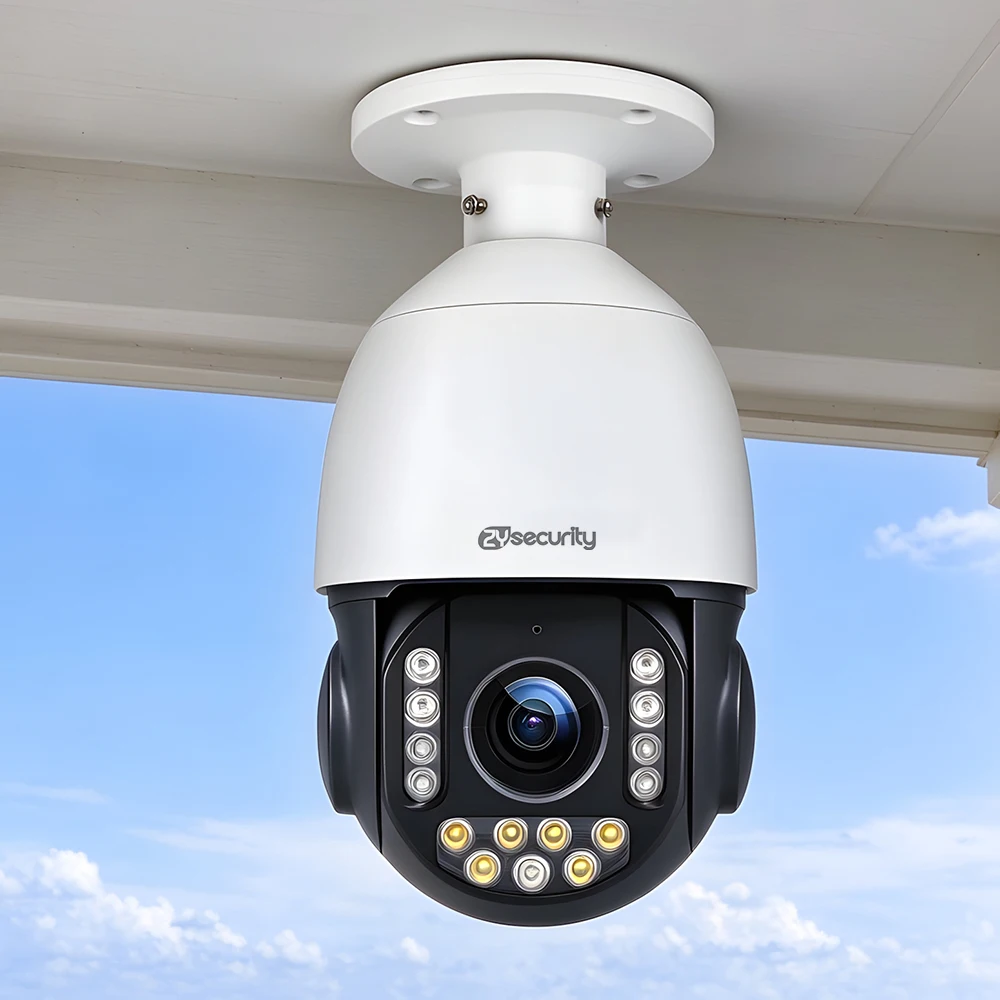Outdoor 4K 8MP Wired PoE PTZ Security Camera 30X Optical Zoom 360° AI Humanoid Vehicle Auto Zoom Tracking IP Surveillance Camera