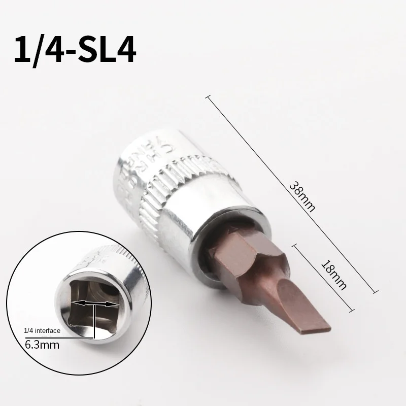 PH1/2/3 PZ1/2/3 1/4'' Square Drive Hex Socket Bits Allen Screwdriver Bit Auto Repair Hand Tools