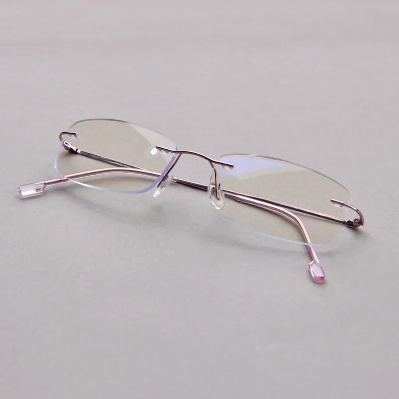 Titanium Alloy 15 Layers Coated Anti Blue Light Reading Glasses With Flexible Temple Rimless Frame Reading Glasses +1+1.5+2.0