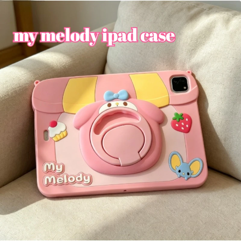 My Melody IPad Case Cartoon Style Silicone 360 Degree Rotatable Kickstand Cute Kickstand Shockproof Girls Kids Decoration Gifts - view 2