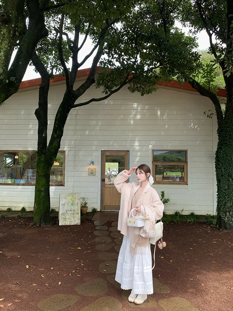 

Are 00% Cotton f Skirt with Lace Hollow out Design A-Line Silhouette for Ci Commute Casual Wear High Waist Sle