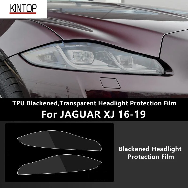 

For JAGUAR XJ 16-19 TPU Blackened,Transparent Headlight Protective Film, Headlight Protection,Film Modification