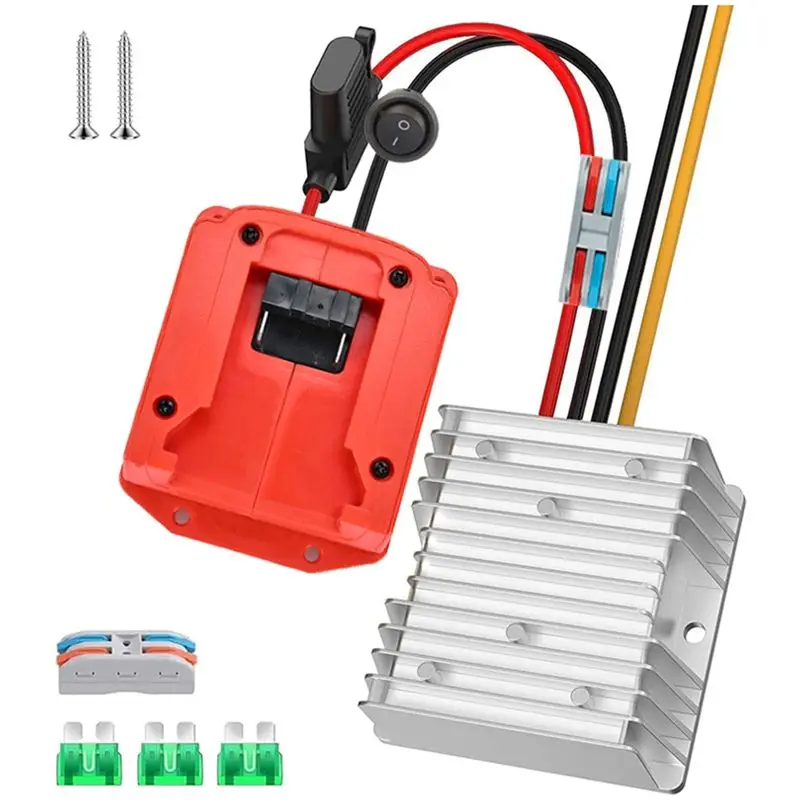 AEE2-18V To 12V Step-Down Converter For 18V Power Wheel Battery Adapter DC 12V 20A 240W Buck Converter With Fuse