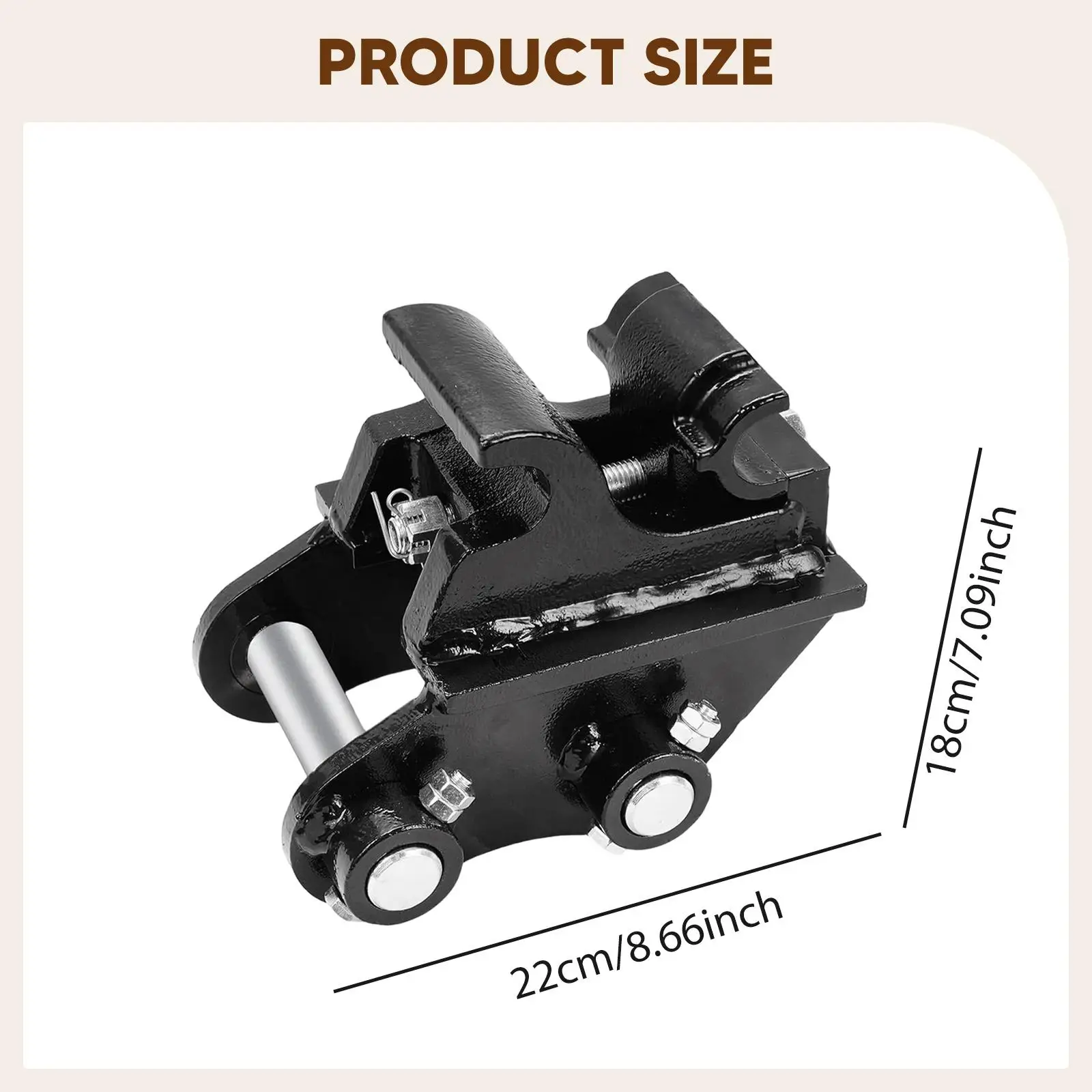 Attache rapide en acier robuste pour mini-excavatrice, installation facile, pour accessoires de petit tracteur